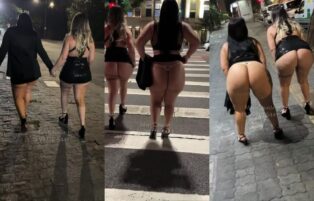 Mari Casada e Amiga se Exibindo Nua na Rua