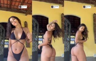 Milena Souza se Exibindo de Biquíni Preto