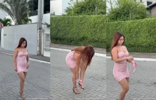 Brida Nunes de Vestido Tira a Calcinha na Rua – Packs Porno Famosas